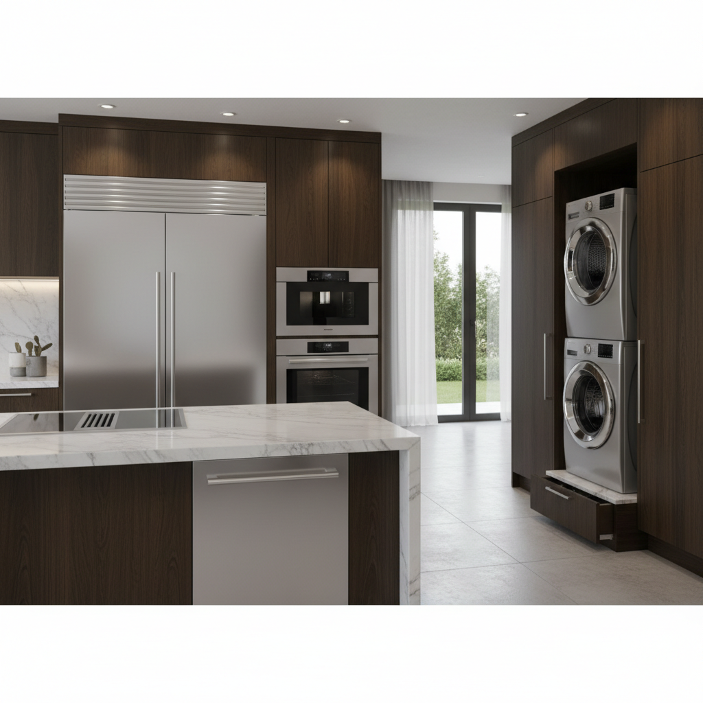 Premium household appliances in a luxury home environment